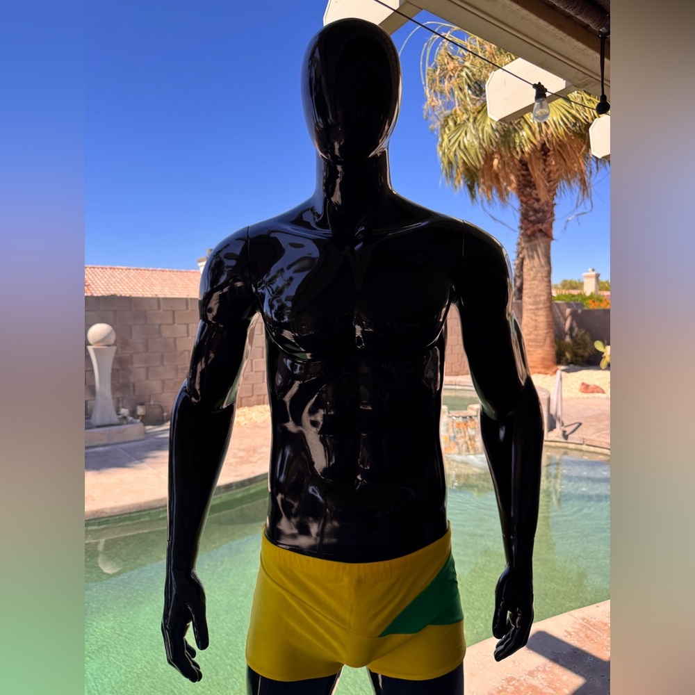 Men's Brasil Brazilian Green and Yellow Swim Trunks